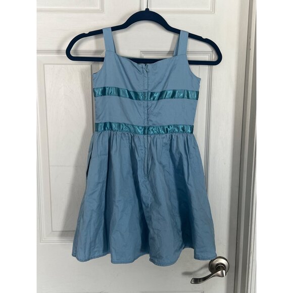 American Girl Blue Sleeveless Dress Size 7 Double Bow Retired Sun Summer Spring - Picture 3 of 5